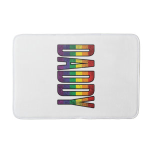 Vintage Rainbow Daddy Pride Typography T-Shirt_1 Bath Mat