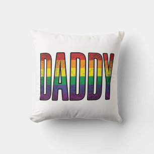 Vintage Rainbow Daddy Pride Typography T-Shirt_1 Cushion