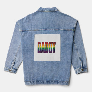 Vintage Rainbow Daddy Pride Typography T-Shirt_1 Denim Jacket