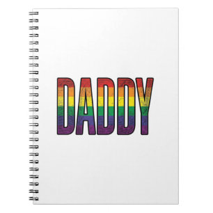 Vintage Rainbow Daddy Pride Typography T-Shirt_1 Notebook