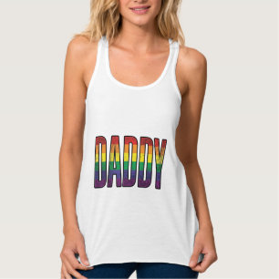 Vintage Rainbow Daddy Pride Typography T-Shirt_1 Singlet