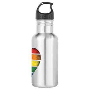 Vintage Rainbow Heart Pride Vector Shirt Design_1 532 Ml Water Bottle