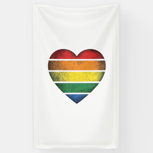 Vintage Rainbow Heart Pride Vector Shirt Design_1 Banner