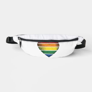 Vintage Rainbow Heart Pride Vector Shirt Design_1 Bum Bags