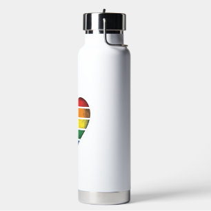 Vintage Rainbow Heart Pride Vector Shirt Design_1 Water Bottle