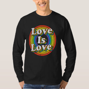 Vintage Rainbow Love Is Love LGBT Gay Lesbian Prid T-Shirt