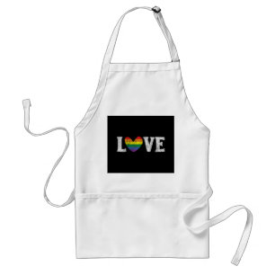 Vintage Rainbow Love Proud Family Matching Gay Les Standard Apron