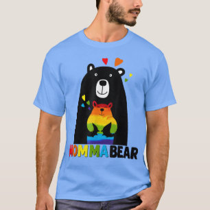 Vintage Rainbow Mama Bear Hug Love Support Parent  T-Shirt