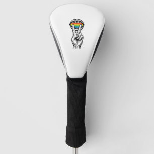 Vintage Rainbow Peace Hand Pride Vector Shirt_1 Golf Head Cover