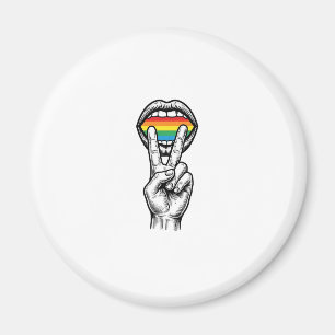 Vintage Rainbow Peace Hand Pride Vector Shirt_1 Magnet