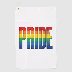 Vintage Rainbow Pride Typography Shirt Design_1 Golf Towel