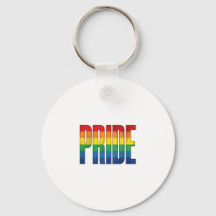 Vintage Rainbow Pride Typography Shirt Design_1 Key Ring