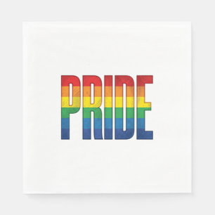 Vintage Rainbow Pride Typography Shirt Design_1 Napkin