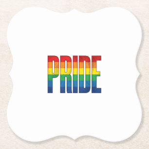 Vintage Rainbow Pride Typography Shirt Design_1 Paper Coaster