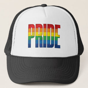 Vintage Rainbow Pride Typography Shirt Design_1 Trucker Hat