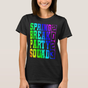 Vintage Rainbow Spring Break Party Squad 2023 T-Shirt