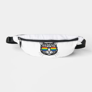 Vintage Rainbow Sunglasses Cat Pride Shirt Design_ Bum Bags
