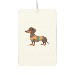 Vintage Rainbow Sweater Dachshund Cute Long Dog Il Car Air Freshener