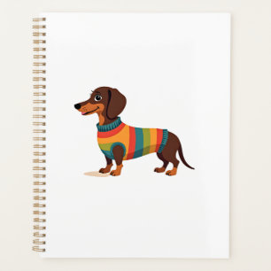 Vintage Rainbow Sweater Dachshund Cute Long Dog Il Planner