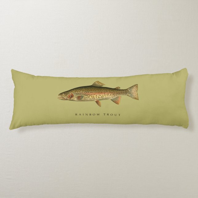 Vintage Rainbow Trout Body Pillow (Front)