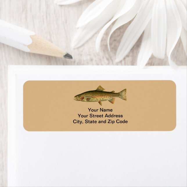 Vintage Rainbow Trout Burlywood Labels (Insitu)