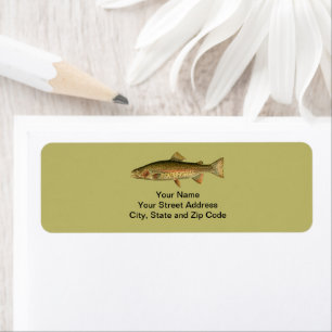 Vintage Rainbow Trout Dark Khaki Label