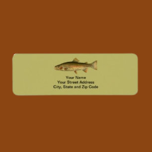 Vintage Rainbow Trout Dark Khaki Label
