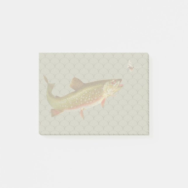 Vintage Rainbow Trout Fly Fishing Post-it Notes (Front)