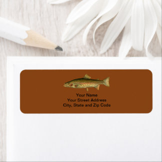 Vintage Rainbow Trout Saddle Brown Labels