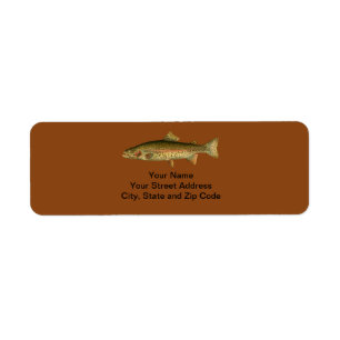 Vintage Rainbow Trout Saddle Brown Labels
