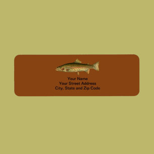 Vintage Rainbow Trout Saddle Brown Labels