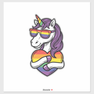 Vintage Rainbow Unicorn Heart Pride Shirt Design_1