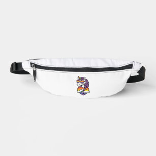 Vintage Rainbow Unicorn Heart Pride Shirt Design_1 Bum Bags