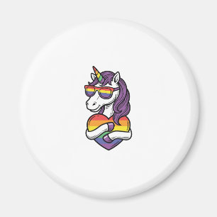 Vintage Rainbow Unicorn Heart Pride Shirt Design_1 Magnet