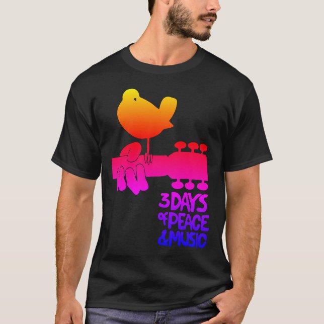 Vintage Rainbow Woodstock Music Fest T-Shirt (Front)