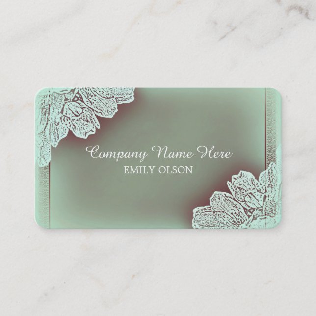 Vintage Raised Floral Business Card (Front)