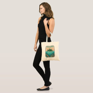 Vintage Raja Ampat Indonesia Coral Reef Dive Art Tote Bag