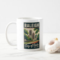 Vintage Raleigh North Carolina Retro Travel Poster