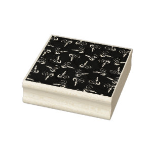 Vintage Ram Sheep Print Pattern Bighorn Sheep Art Rubber Stamp