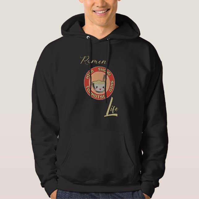 Vintage Ramen Life Japanese Noodle Soup Hoodie (Front)
