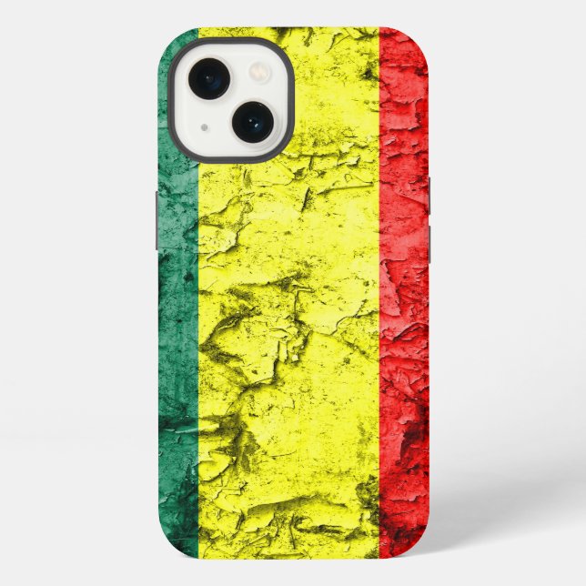 Vintage rasta flag iPhone case (Back)