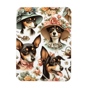 Vintage Rat Terrier Seamless Magnet