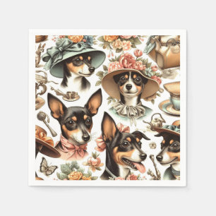 Vintage Rat Terrier Seamless Napkin