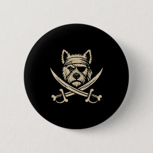 Vintage Rate West Highland White Terrier Crossbone 6 Cm Round Badge