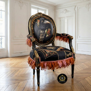 Vintage Raven Crow Bird Floral Decoupage  Tissue Paper