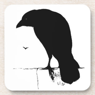 Vintage Raven - Customised Goth Crows Ravens Coaster