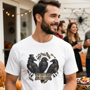 Vintage Raven Trio Halloween Candy T-Shirt