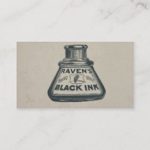 Vintage Ravens Black Ink Container Business Card