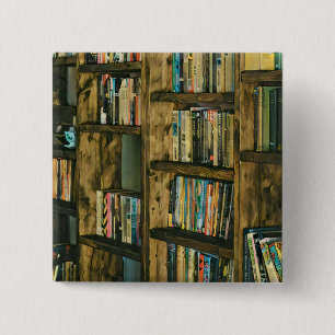 Vintage reading artwork 15 cm square badge