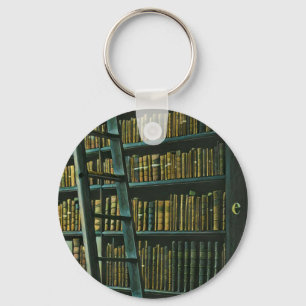 Vintage reading artwork gift key ring